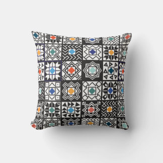 Patchwork Maori: Ethnic Carpet Design. Cushion