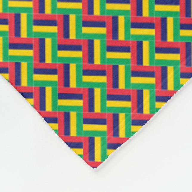 Patchwork Mauritius Flag Pattern  Fleece Blanket (Corner)