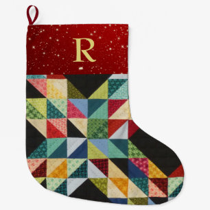Patchwork MONOGRAM Christmas Stocking Traditional