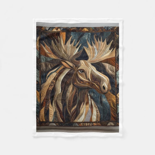 Patchwork Moose Antlers Blanket (Front)