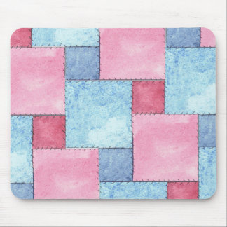 Patchwork Mousepad, Pinks, Blues Mouse Mat