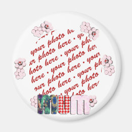 Patchwork 'MUM' Photo Frame Magnet