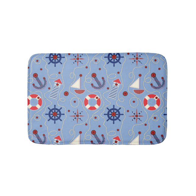 Patchwork Nautical Design Bath Mat (Front)