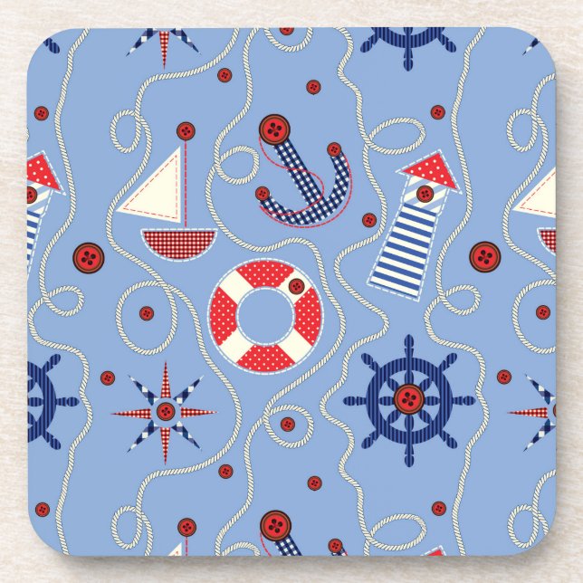 Patchwork Nautical Design Coaster (Front)