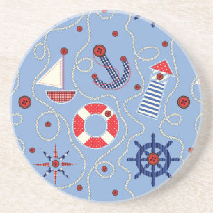 Patchwork Nautical Design Coaster