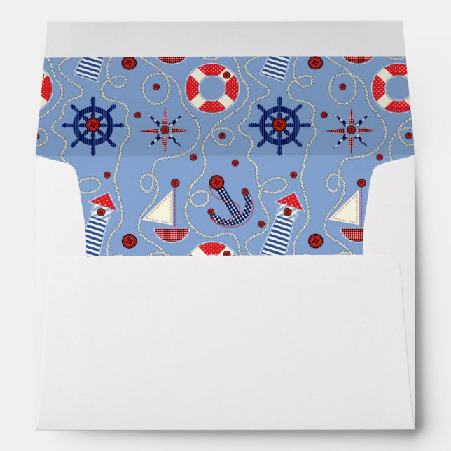 Patchwork Nautical Design Envelope (Back (Bottom))