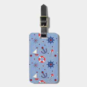 Patchwork Nautical Design Luggage Tag