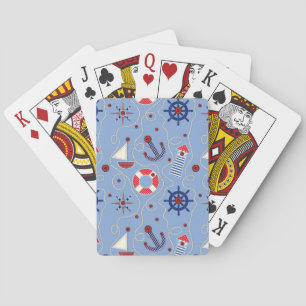 Patchwork Nautical Design Playing Cards