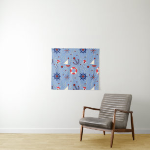 Patchwork Nautical Design Tapestry