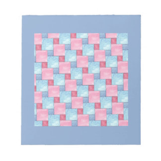 Patchwork Notepad or Jotter, Pinks, Blues