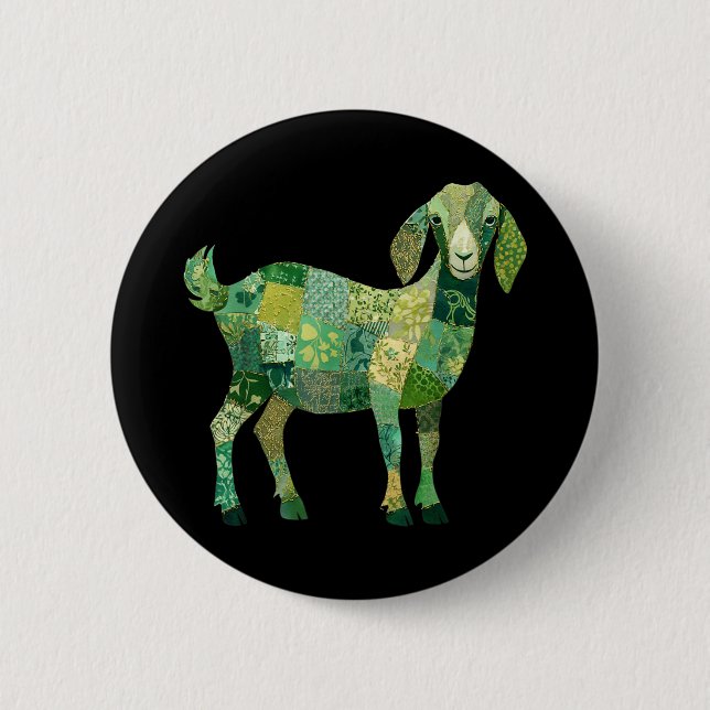 Patchwork Nubian Dairy Goat 6 Cm Round Badge (Front)