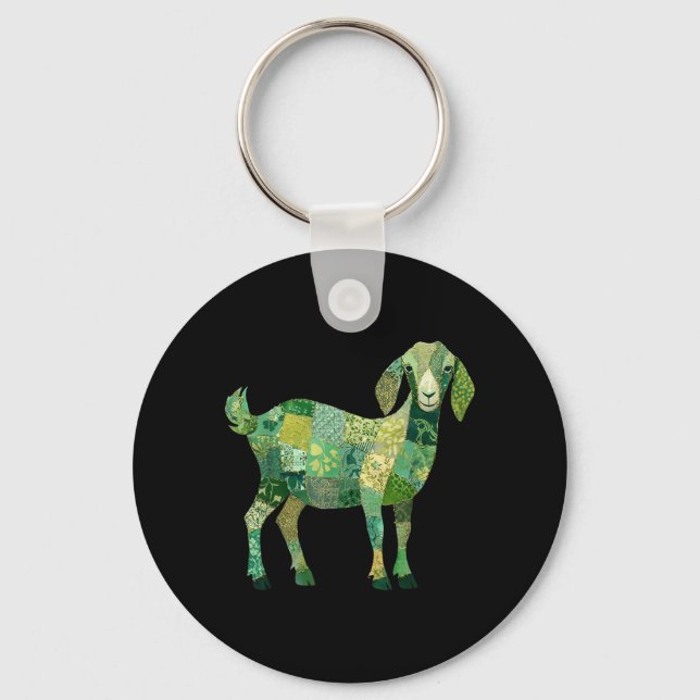 Patchwork Nubian Dairy Goat Key Ring (Front)