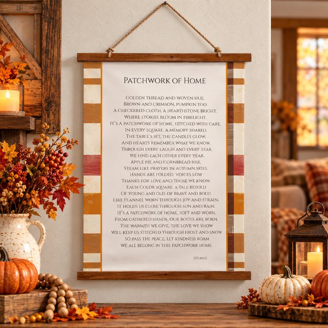 Patchwork of Home poetry Hanging Tapestry (Creator Uploaded)