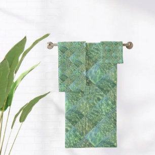Patchwork of Sea Green Bath Towel Set
