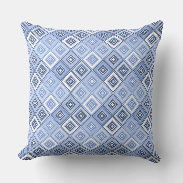 Patchwork of squares sky blue tone  cushion (Front)