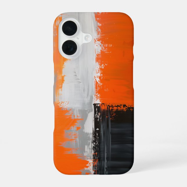 Patchwork Orange iPhone 16 Case (Back)