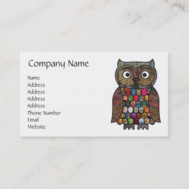 Patchwork Owl Business Card (Front)