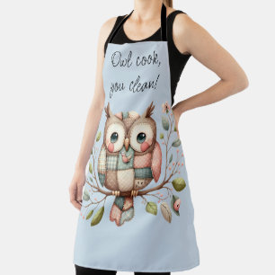Patchwork Owl in Whimsical Woodland Apron