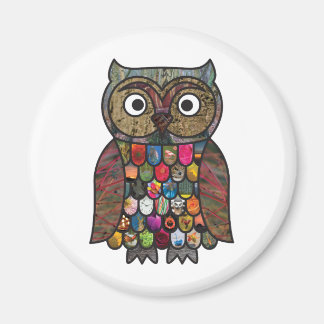 Patchwork Owl Magnet