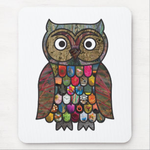 Patchwork Owl Mouse Mat