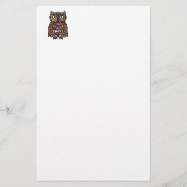 Patchwork Owl Stationery (Front)