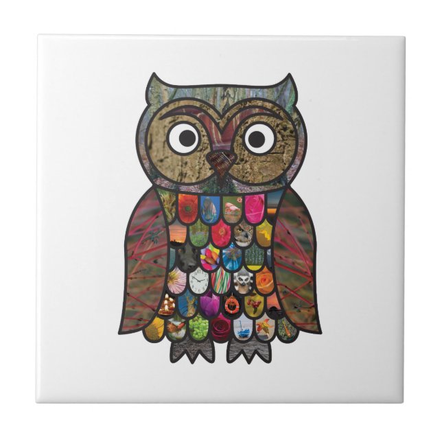 Patchwork Owl Tile (Front)