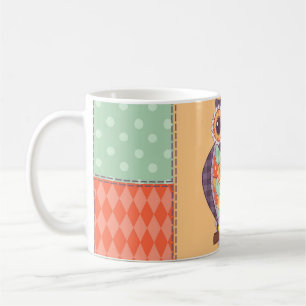 Patchwork Owl Vintage Seamless Pattern Coffee Mug
