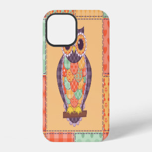 Patchwork Owl Vintage Seamless Pattern iPhone 12 Case