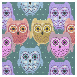 Patchwork Owls Fabric