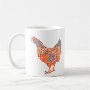 Patchwork Pattern Chicken Farm Animal Coffee Mug