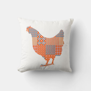 Patchwork Pattern Chicken Farm Animal Cushion