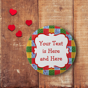 Patchwork Pattern Painting 6 Cm Round Badge