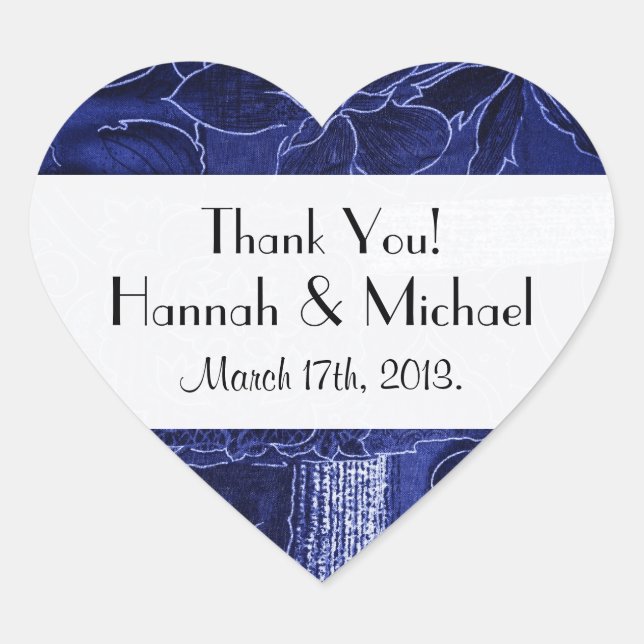 Patchwork Pattern, Patchwork Background, Wedding Heart Sticker (Front)