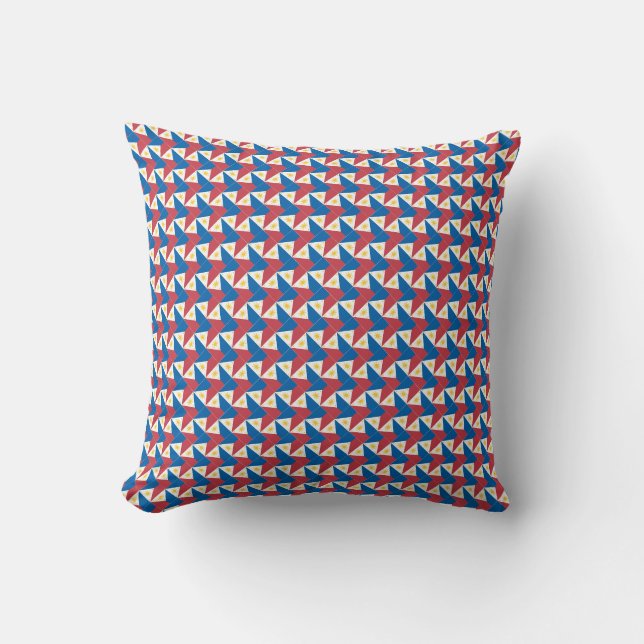 Patchwork Philippines Flag Pattern  Cushion (Front)