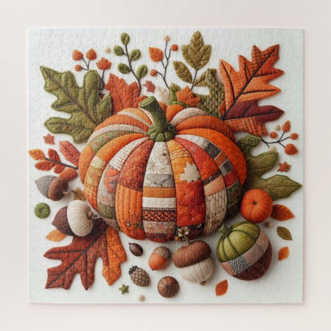 Patchwork Pumpkin Puzzle (Vertical)