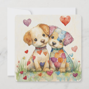 Patchwork Pups Valentine Holiday Card