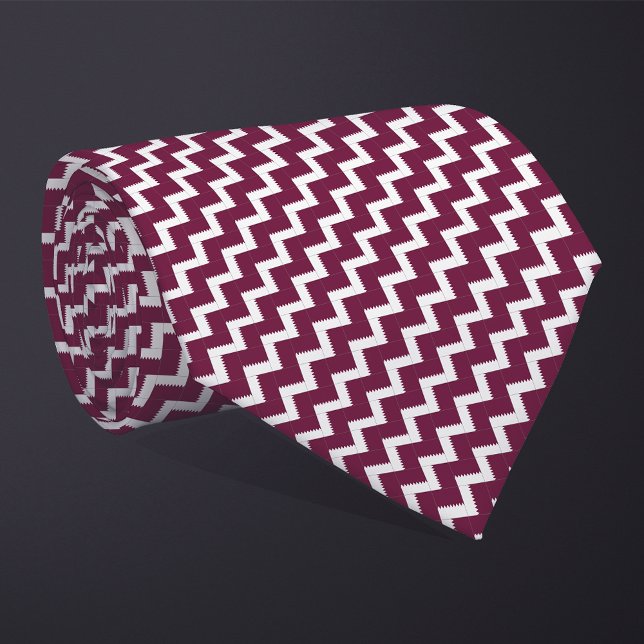 Patchwork Qatar Flag Pattern  Tie (Creator Uploaded)