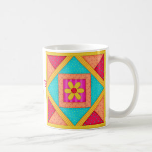 Patchwork Quilt Block "Quilt Nut" Mug