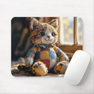 Patchwork Quilt Cat In Window Mouse Mat