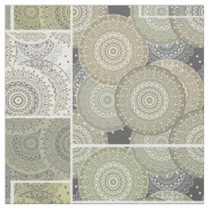 Patchwork quilt ceramic tile circles mandala patch fabric