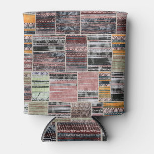 Patchwork Quilt Collage Seamless Print. Can Cooler
