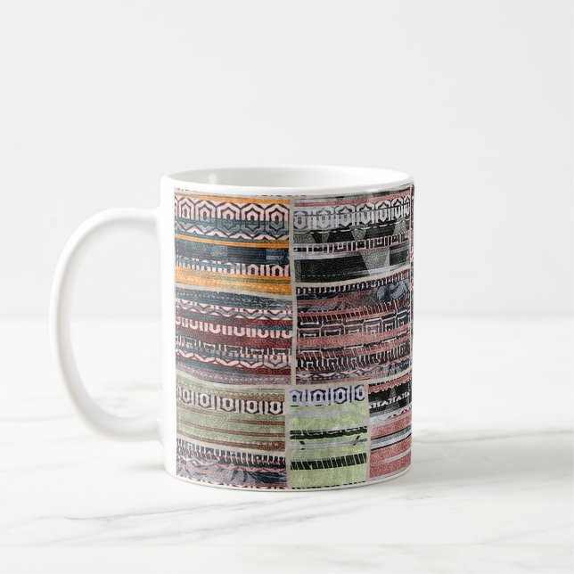 Patchwork Quilt Collage Seamless Print. Coffee Mug (Left)