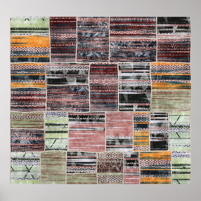 Patchwork Quilt Collage Seamless Print. Poster (Front)