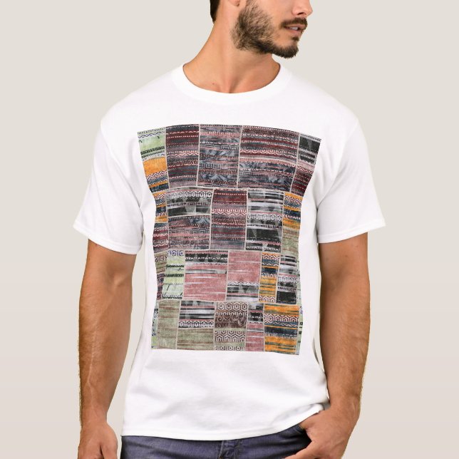 Patchwork Quilt Collage Seamless Print. T-Shirt (Front)