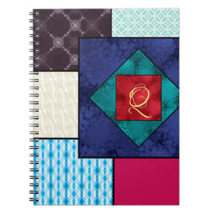 Patchwork Quilt Monogram Notebook