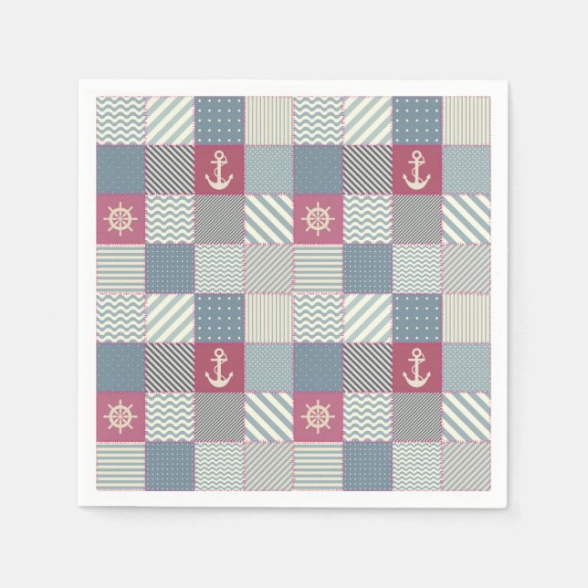Patchwork Quilt Multicolored Gingham Napkin (Front)