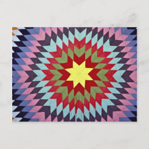 Patchwork quilt postcard