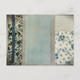 Patchwork Quilt Recipe Card in Blue