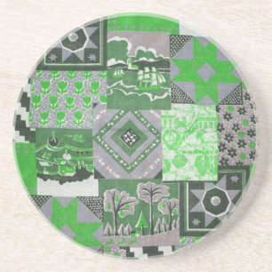 Patchwork Quilt Sandstone Coaster