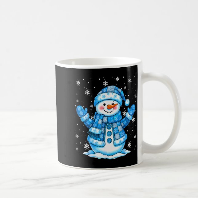 Patchwork Quilt Snowman Quilter Merry Christmas Pa Coffee Mug (Right)